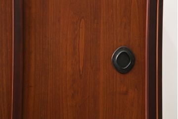 和製アンティーク　美品　上手物!!　漆溜め塗り　銅金具　茶室で使われていた作りの良い茶箪笥(置き水屋、茶水屋、茶棚、水屋箪笥、収納棚、戸棚)(R-082200)