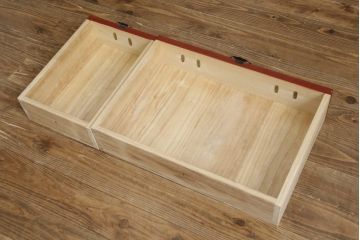  中古　美品　落ち着いた色合いの朱塗りが魅力的な米沢小箪笥(米沢箪笥、衣装箪笥、和タンス、収納たんす、民芸箪笥、チェスト、引き出し)(R-082208)