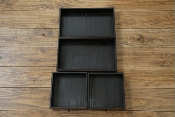 和製アンティーク　欅(ケヤキ)材　漆塗り　深みのある色合いが美しい漆塗り庄内小引き出し　(R-082218)