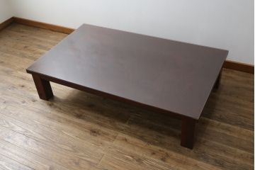 中古　美品　岩谷堂箪笥　ガラス天板付き　落ち着いた雰囲気の座卓(ローテーブル、センターテーブル、リビングテーブル、継ぎ脚付)(定価約23万円)( R-082220)