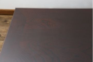中古　美品　岩谷堂箪笥　ガラス天板付き　落ち着いた雰囲気の座卓(ローテーブル、センターテーブル、リビングテーブル、継ぎ脚付)(定価約23万円)( R-082220)