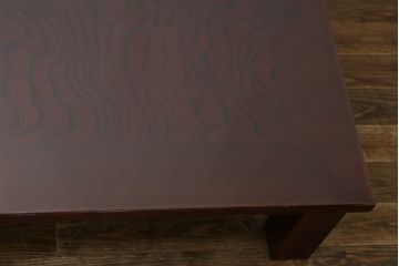 中古　美品　岩谷堂箪笥　ガラス天板付き　落ち着いた雰囲気の座卓(ローテーブル、センターテーブル、リビングテーブル、継ぎ脚付)(定価約23万円)( R-082220)