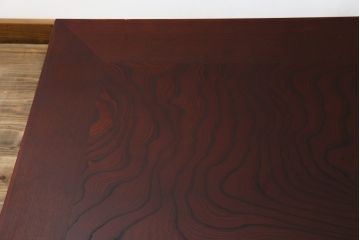 中古　美品　岩谷堂箪笥　ガラス天板付き　落ち着いた雰囲気の座卓(ローテーブル、センターテーブル、リビングテーブル、継ぎ脚付)(定価約23万円)( R-082220)
