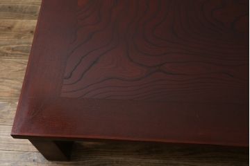 中古　美品　岩谷堂箪笥　ガラス天板付き　落ち着いた雰囲気の座卓(ローテーブル、センターテーブル、リビングテーブル、継ぎ脚付)(定価約23万円)( R-082220)