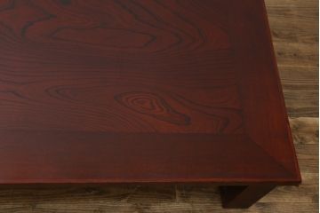 中古　美品　岩谷堂箪笥　ガラス天板付き　落ち着いた雰囲気の座卓(ローテーブル、センターテーブル、リビングテーブル、継ぎ脚付)(定価約23万円)( R-082220)