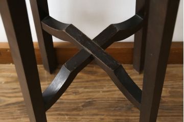 和製アンティーク　大正ロマン　細長い脚が特徴のシンプルな花台(サイドテーブル、電話台、飾り台、ディスプレイ台、陳列棚)(R-082223)