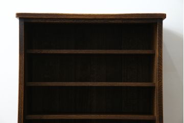 中古　美品　国産職人手作り　水屋の匠　久遠　希少の廃番品　民芸家具　楢(ナラ)材　味わい深い木の色味が素敵なアンティーク調脚付き水屋箪笥(サイドボード、サイドキャビネット、食器棚、戸棚、収納棚)(R-082228)