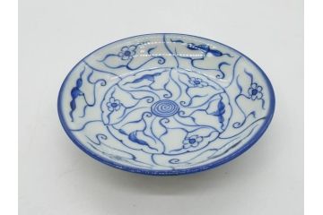 江戸〜明治期　古伊万里　染付　なずな文　約11cm　3.5寸　上品な雰囲気の小皿5枚セット(和皿、和食器、裏印、三寸五分)(R-082231)