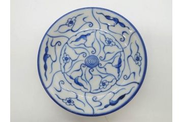 江戸〜明治期　古伊万里　染付　なずな文　約11cm　3.5寸　上品な雰囲気の小皿5枚セット(和皿、和食器、裏印、三寸五分)(R-082231)