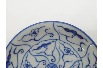 江戸〜明治期　古伊万里　染付　なずな文　約11cm　3.5寸　上品な雰囲気の小皿5枚セット(和皿、和食器、裏印、三寸五分)(R-082231)