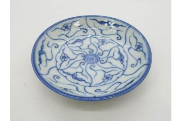 江戸〜明治期　古伊万里　染付　なずな文　約11cm　3.5寸　上品な雰囲気の小皿5枚セット(和皿、和食器、裏印、三寸五分)(R-082231)