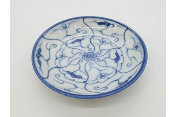 江戸〜明治期　古伊万里　染付　なずな文　約11cm　3.5寸　上品な雰囲気の小皿5枚セット(和皿、和食器、裏印、三寸五分)(R-082231)