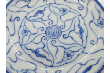 江戸〜明治期　古伊万里　染付　なずな文　約11cm　3.5寸　穏やかな雰囲気の小皿5枚セット(和皿、和食器、裏印、三寸五分)(R-082232)