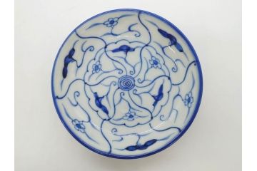 江戸〜明治期　古伊万里　染付　なずな文　約11cm　3.5寸　穏やかな雰囲気の小皿5枚セット(和皿、和食器、裏印、三寸五分)(R-082232)