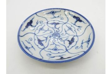 江戸〜明治期　古伊万里　染付　なずな文　約11cm　3.5寸　穏やかな雰囲気の小皿5枚セット(和皿、和食器、裏印、三寸五分)(R-082232)