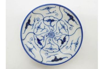 江戸〜明治期　古伊万里　染付　なずな文　約11cm　3.5寸　穏やかな雰囲気の小皿5枚セット(和皿、和食器、裏印、三寸五分)(R-082232)