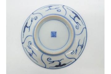 江戸〜明治期　古伊万里　染付　なずな文　約11cm　3.5寸　穏やかな雰囲気の小皿5枚セット(和皿、和食器、裏印、三寸五分)(R-082232)