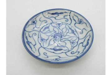 江戸〜明治期　古伊万里　染付　なずな文　約11cm　3.5寸　穏やかな雰囲気の小皿5枚セット(和皿、和食器、裏印、三寸五分)(R-082232)