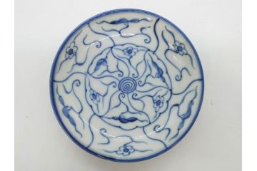 江戸〜明治期　古伊万里　染付　なずな文　約11cm　3.5寸　穏やかな雰囲気の小皿5枚セット(和皿、和食器、裏印、三寸五分)(R-082232)