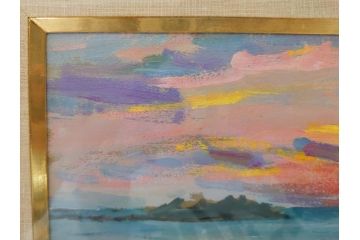 【真作】　昭和64年(1989年)　武内和夫　「昭和最後の日の出」　SM　絵画(油彩、油絵、風景、額装、外箱付)(R-082233)