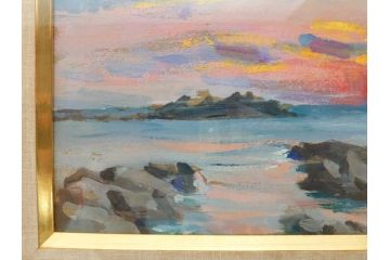 【真作】　昭和64年(1989年)　武内和夫　「昭和最後の日の出」　SM　絵画(油彩、油絵、風景、額装、外箱付)(R-082233)
