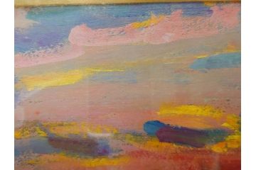 【真作】　昭和64年(1989年)　武内和夫　「昭和最後の日の出」　SM　絵画(油彩、油絵、風景、額装、外箱付)(R-082233)