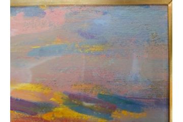 【真作】　昭和64年(1989年)　武内和夫　「昭和最後の日の出」　SM　絵画(油彩、油絵、風景、額装、外箱付)(R-082233)