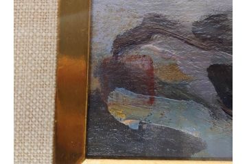【真作】　昭和64年(1989年)　武内和夫　「昭和最後の日の出」　SM　絵画(油彩、油絵、風景、額装、外箱付)(R-082233)
