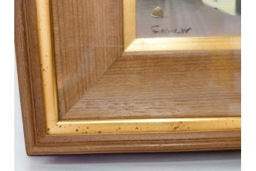 【真作】　渡辺三郎　「伊万里とわびすけ」　SM　絵画(油彩、油絵、花、花瓶、静物画、サイン入り、額装、外箱付)(R-082234)