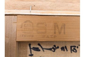 【真作】　渡辺三郎　「伊万里とわびすけ」　SM　絵画(油彩、油絵、花、花瓶、静物画、サイン入り、額装、外箱付)(R-082234)