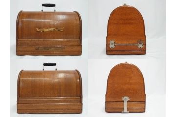 アンティーク　LEAD(リード)　LEAD SEWING MACHINE　上品な雰囲気のミシン(小型、卓上、ハンドクラフト、手工芸、漫画待針、MACHINE OIL、収納ケース付き)(R-082235)