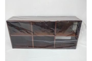 未使用　豊岡クラフト　約120枚収納　木の優しさを感じるCDラック2点セット(木製、飾り棚、本棚、ブックシェルフ)(R-082238)