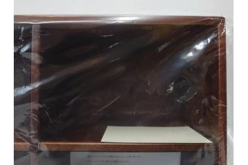 未使用　豊岡クラフト　約120枚収納　シックな佇まいのCDラック2点セット(木製、飾り棚、本棚、ブックシェルフ)(R-082239)