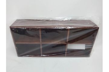 未使用　豊岡クラフト　約120枚収納　シックな佇まいのCDラック2点セット(木製、飾り棚、本棚、ブックシェルフ)(R-082239)
