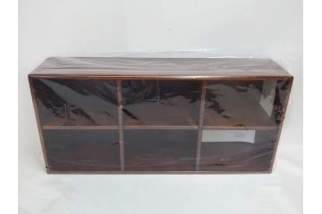 未使用　豊岡クラフト　約120枚収納　木の魅力を引き出したCDラック2点セット(木製、飾り棚、本棚、ブックシェルフ)(R-082240)