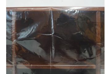 未使用　豊岡クラフト　約120枚収納　木の魅力を引き出したCDラック2点セット(木製、飾り棚、本棚、ブックシェルフ)(R-082240)