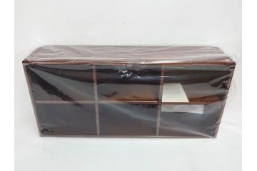 未使用　豊岡クラフト　約120枚収納　木目を生かしたCDラック2点セット(木製、飾り棚、本棚、ブックシェルフ)(R-082241)