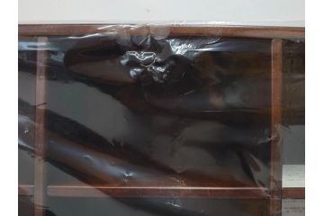 未使用　豊岡クラフト　約120枚収納　木目を生かしたCDラック2点セット(木製、飾り棚、本棚、ブックシェルフ)(R-082241)
