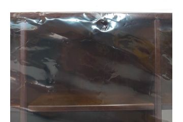 未使用　豊岡クラフト　約120枚収納　木目を生かしたCDラック2点セット(木製、飾り棚、本棚、ブックシェルフ)(R-082241)