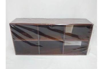 未使用　豊岡クラフト　約120枚収納　落ち着いた雰囲気のCDラック2点セット(木製、飾り棚、本棚、ブックシェルフ)(R-082242)