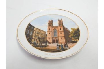 ドイツ　KPM (ベルリン王立磁器製陶所)　750周年?　1840年　優雅な雰囲気のプレート5枚セット(風景、建物、ヴェルダー教会、天文台、シャルロッテンブルク宮殿、飾り皿、大皿、洋食器)(R-082244)