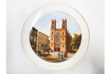 ドイツ　KPM (ベルリン王立磁器製陶所)　750周年?　1840年　優雅な雰囲気のプレート5枚セット(風景、建物、ヴェルダー教会、天文台、シャルロッテンブルク宮殿、飾り皿、大皿、洋食器)(R-082244)