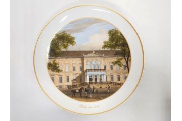 ドイツ　KPM (ベルリン王立磁器製陶所)　750周年?　1840年　優雅な雰囲気のプレート5枚セット(風景、建物、ヴェルダー教会、天文台、シャルロッテンブルク宮殿、飾り皿、大皿、洋食器)(R-082244)