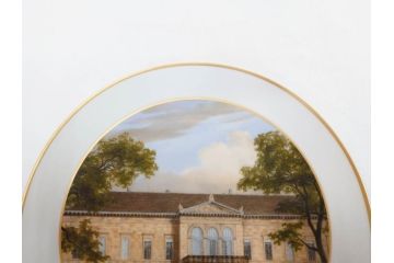 ドイツ　KPM (ベルリン王立磁器製陶所)　750周年?　1840年　優雅な雰囲気のプレート5枚セット(風景、建物、ヴェルダー教会、天文台、シャルロッテンブルク宮殿、飾り皿、大皿、洋食器)(R-082244)