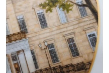 ドイツ　KPM (ベルリン王立磁器製陶所)　750周年?　1840年　優雅な雰囲気のプレート5枚セット(風景、建物、ヴェルダー教会、天文台、シャルロッテンブルク宮殿、飾り皿、大皿、洋食器)(R-082244)