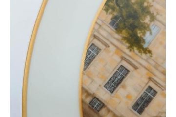 ドイツ　KPM (ベルリン王立磁器製陶所)　750周年?　1840年　優雅な雰囲気のプレート5枚セット(風景、建物、ヴェルダー教会、天文台、シャルロッテンブルク宮殿、飾り皿、大皿、洋食器)(R-082244)