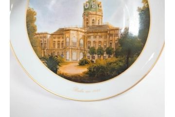 ドイツ　KPM (ベルリン王立磁器製陶所)　750周年?　1840年　優雅な雰囲気のプレート5枚セット(風景、建物、ヴェルダー教会、天文台、シャルロッテンブルク宮殿、飾り皿、大皿、洋食器)(R-082244)