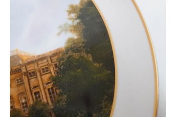 ドイツ　KPM (ベルリン王立磁器製陶所)　750周年?　1840年　優雅な雰囲気のプレート5枚セット(風景、建物、ヴェルダー教会、天文台、シャルロッテンブルク宮殿、飾り皿、大皿、洋食器)(R-082244)