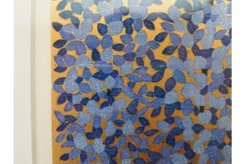 真作　2009年　並木一　「ふじ-1」　130/300　リトグラフ　絵画(花、藤、木版画、落款印、サイン入り、額装)(R-082245)