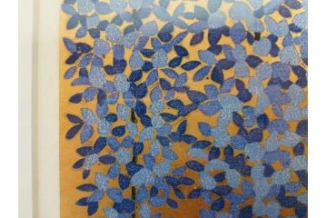 真作　2009年　並木一　「ふじ-1」　130/300　リトグラフ　絵画(花、藤、木版画、落款印、サイン入り、額装)(R-082245)